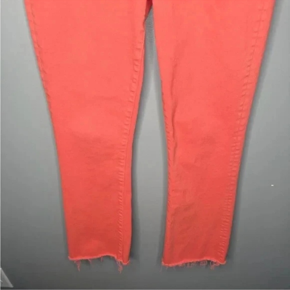 MOTHER The Hustler Ankle Fray Jeans Persimmon Coral Size 28 Cropped - Picture 4 of 12
